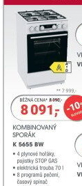 Kombinovaný sporák Mora K5655BW