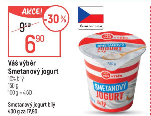 Smetanový jogurt bílý Váš Výběr