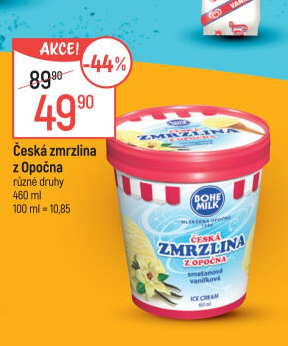 Zmrzlina v kelímku Česká zmrzlina z Opočna Bohemilk