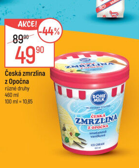 Zmrzlina v kelímku Česká zmrzlina z Opočna Bohemilk
