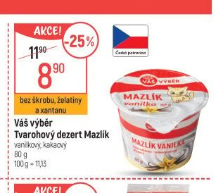 Váš výběr Tvarohový dezert Mazlík