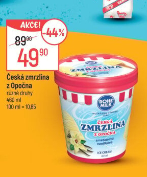 Zmrzlina v kelímku Česká zmrzlina z Opočna Bohemilk