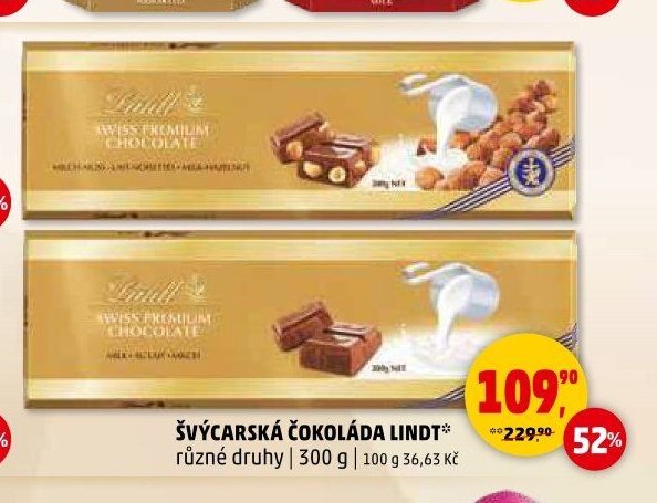 Švýcarská čokoláda Lindt