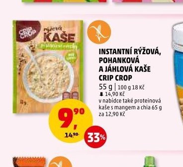 Instantní rýžová, pohanková a jáhlová kaše Crip Crop