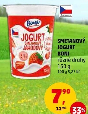 Jogurt smetanový ochucený Boni