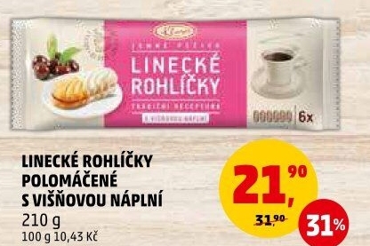Rohlíčky linecké Klasa Pekárny a cukrárny Klatovy
