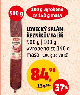 Salám lovecký Řezníkův talíř