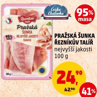 Šunka pražská nejvyšší jakosti Řezníkův talíř