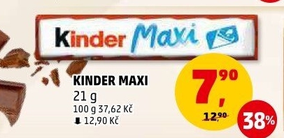 Tyčinka čokoládová mléčná Maxi Kinder