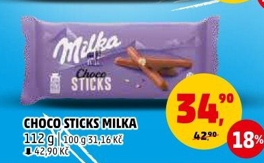 Tyčinky čokoládové Choco Sticks Milka