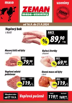 akční leták ZEMAN maso - uzeniny 16.9.2024-21.9.2024