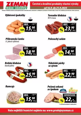 akční leták ZEMAN maso - uzeniny 16.9.2024-21.9.2024