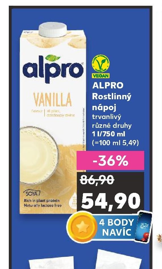ALPRO Rostlinný nápoj trvanlivý různé druhy 1 l/750 ml
