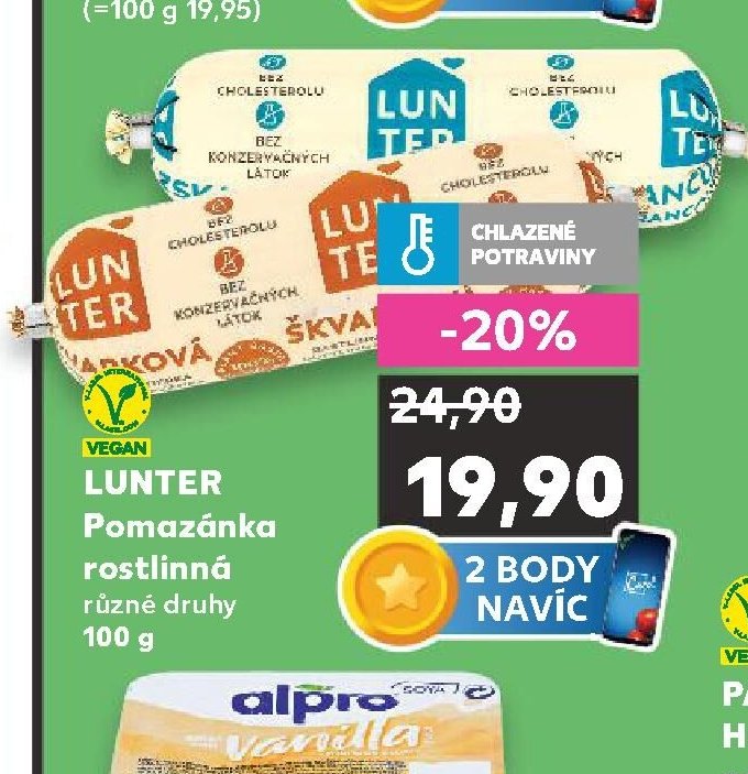 LUNTER Pomazánka rostlinná různé druhy 100 g