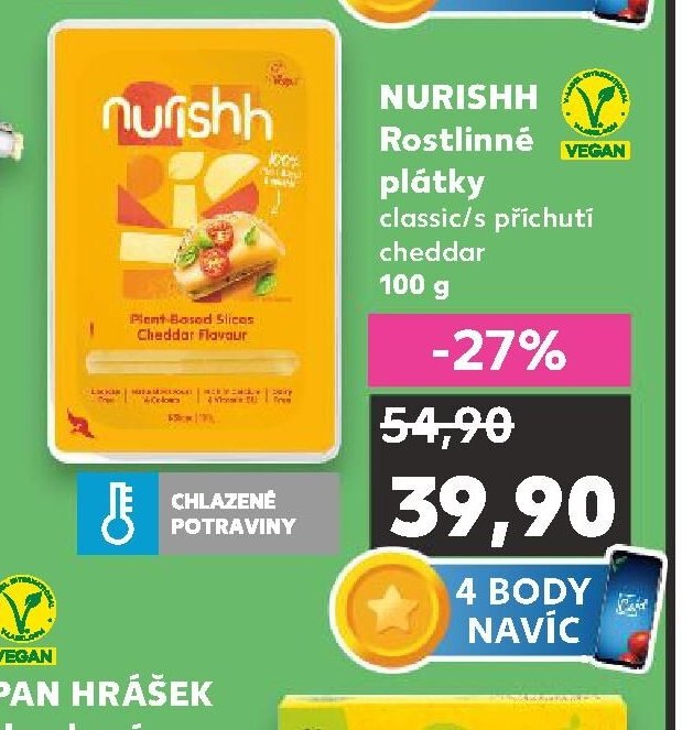 NURISHH Rostlinné plátky classic/s příchutí cheddar 100 g