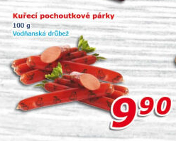 Párky kuřecí pochoutkové Vodňanské kuře