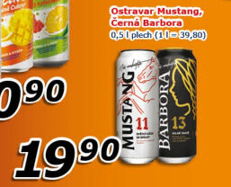 Pivo světlý ležák Mustang 11° Ostravar