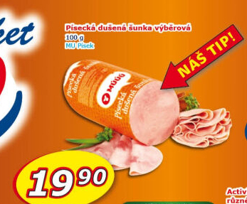 Šunka dušená písecká výběrová Maso uzeniny Písek