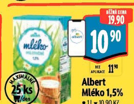Mléko trvanlivé Albert - 1,5% polotučné