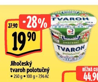 Tvaroh polotučný Jihočeský Madeta