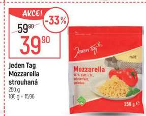 Sýr Mozzarella strouhaná Jeden Tag