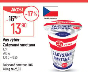 Zakysaná smetana 16% Váš Výběr