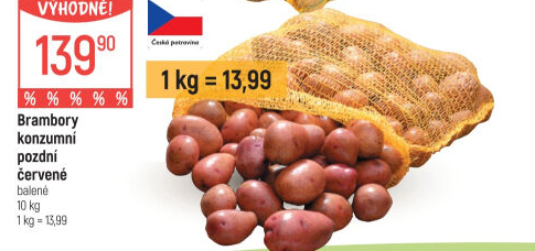 Brambory červené konzumní pozdní