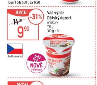 Váš výběr Dětský dezert oříškový 110 g