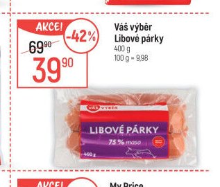 Váš výběr Libové párky 400 g