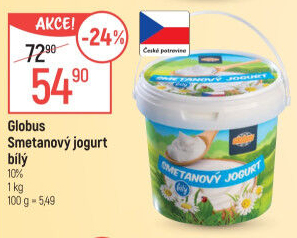 Bílý jogurt smetanový Globus