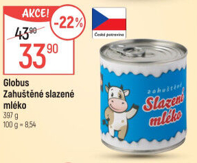 Mléko zahuštěné slazené Globus