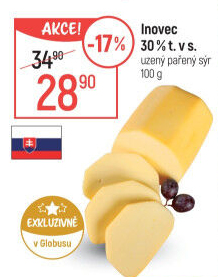 Sýr uzený pařený 30% Inovec