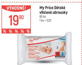 Vlhčené ubrousky dětské My Price