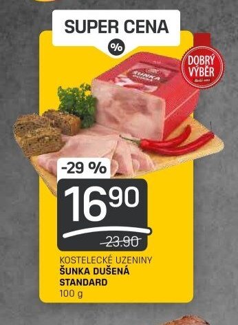 KOSTELECKÉ UZENINY ŠUNKA DUŠENÁ STANDARD