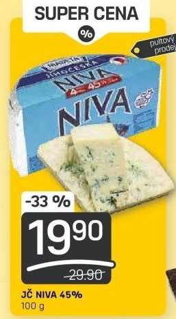 Sýr Niva Jihočeská 45% Madeta
