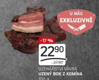 Uzený bok z komína Uzenářství Vávra