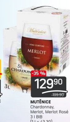 Víno Chardonnay Vinařství Mutěnice - bag in box