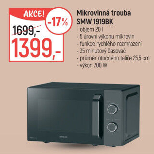 Mikrovlnná trouba Sencor SMW 1919BK