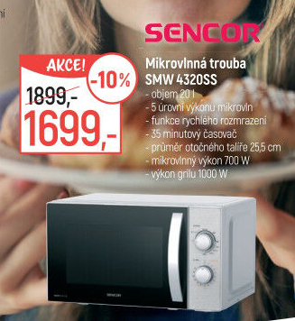 Mikrovlnná trouba Sencor SMW 4320SS