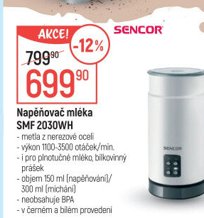 Napěňovač mléka Sencor SMF 2030WH