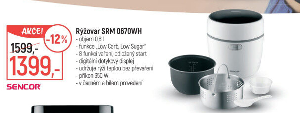 Rýžovar Sencor SRM 0670WH