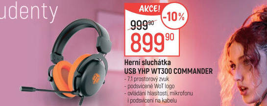 Sluchátka herní Yenkee YHP WT300 COMMANDER