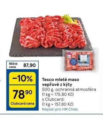 Tesco mleté maso vepřové z kýty