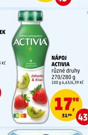 NÁPOJ ACTIVIA různé druhy 270/280 g