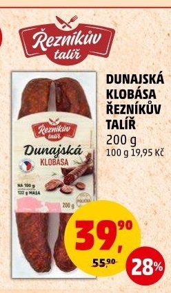 Dunajská klobása Řezníkův talíř