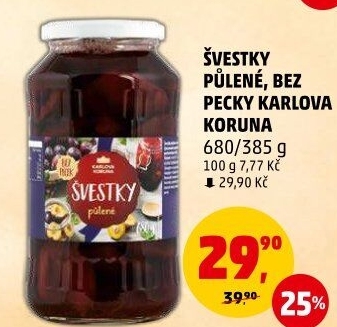 Kompot švestky Karlova Koruna