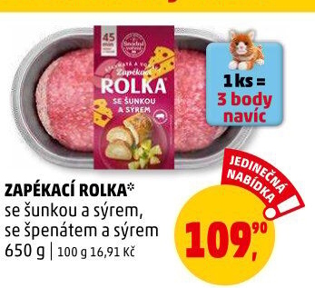 Rolka se šunkou a sýrem Snadné vaření Kostelecké uzeniny