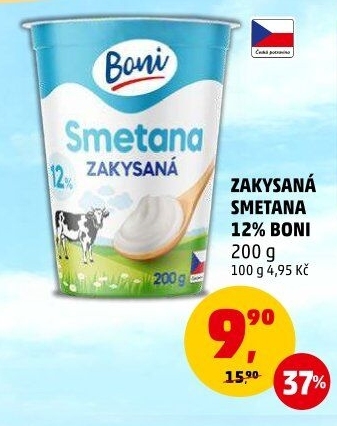 Smetana zakysaná Boni 12%