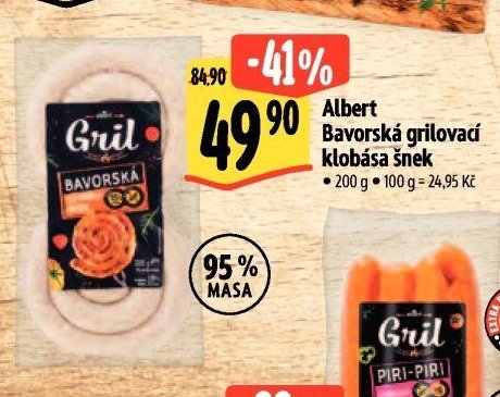 Albert Bavorská grilovací klobása šnek
