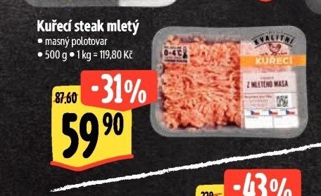 Kuřecí steak mletý